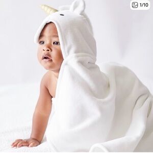 Pottery Barn Kids West Elm Unicorn Hooded Towel Bath Wrap Baby